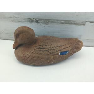 Carry Lite Hen Mallard Paper Mache Decoy Brown‎ Blue Duck Decoy